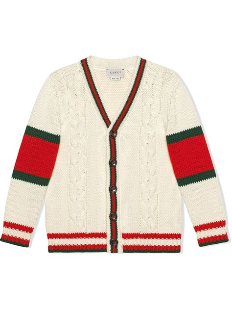 children's cable knit cotton cardigan gucci 12 years|Children's knit cotton cardigan in ivory .